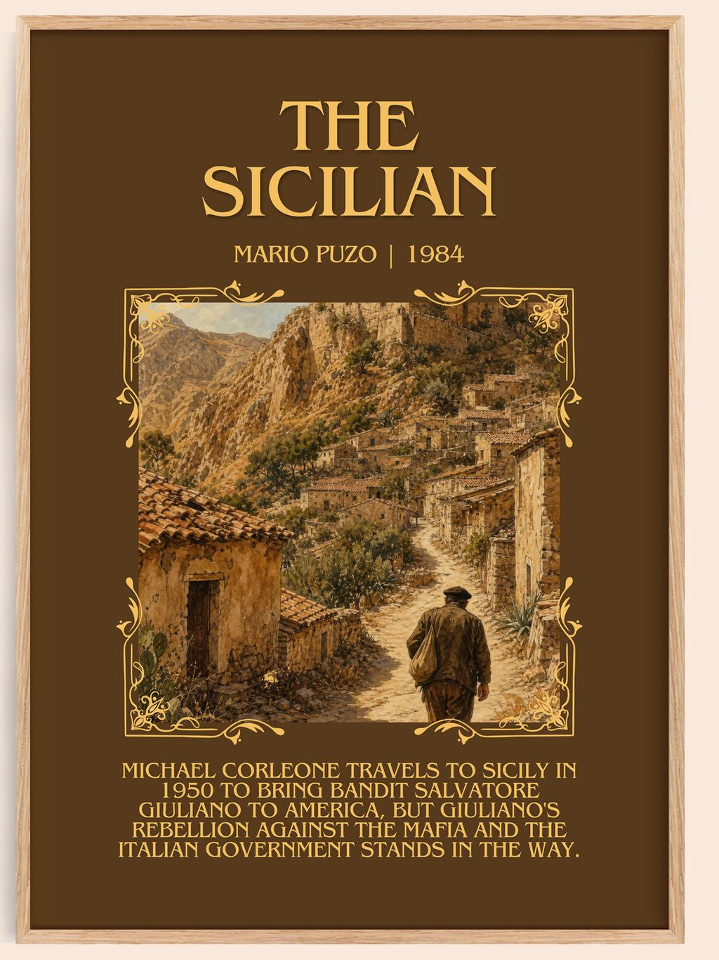 The Sicilian Minimalist Book Poster by Mario Puzo – book poster
