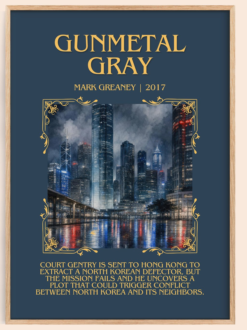 Gunmetal Gray Minimalist Book Poster by Mark Greaney – book poster