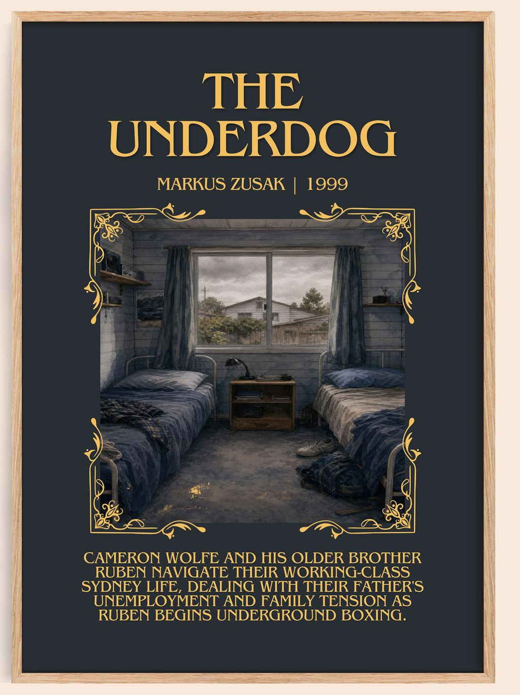 The Underdog Minimalist Book Poster by Markus Zusak – book poster