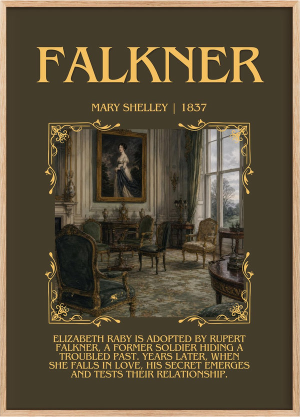 Falkner Minimalist Book Poster by Mary Shelley