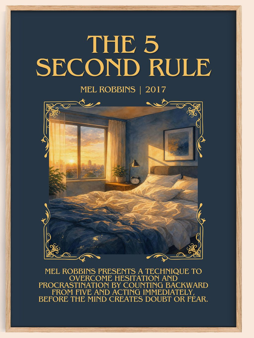 The 5 Second Rule Minimalist Book Poster by Mel Robbins – book poster