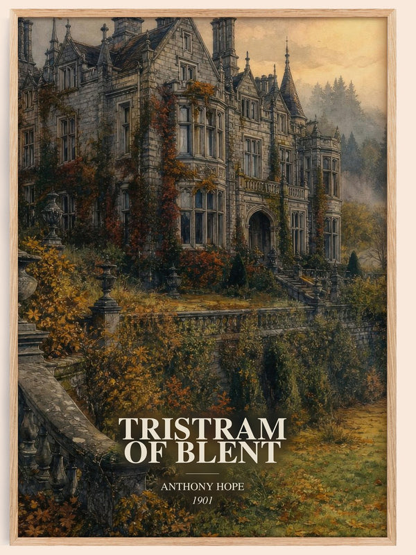 Tristram Of Blent watercolour book poster by Anthony Hope – framed literary art print