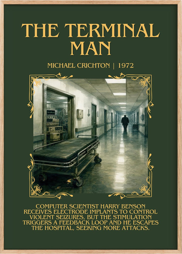 The Terminal Man Minimalist Book Poster by Michael Crichton