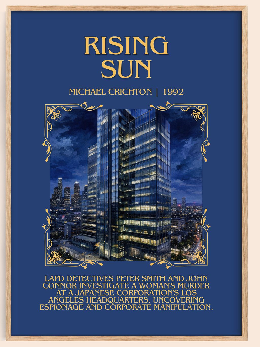 Rising Sun Minimalist Book Poster by Michael Crichton – book poster