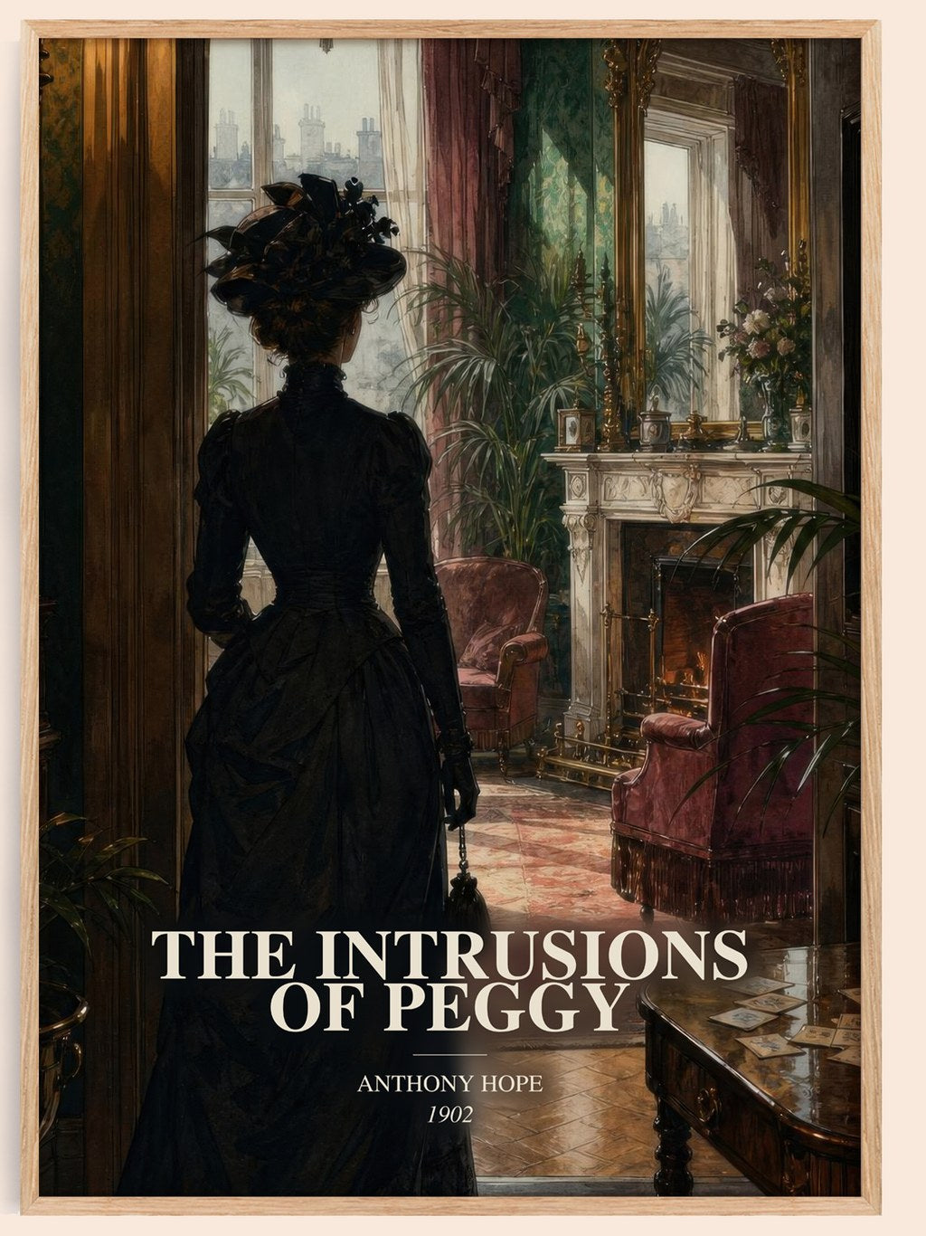 The Intrusions Of Peggy watercolour book poster by Anthony Hope – framed literary art print