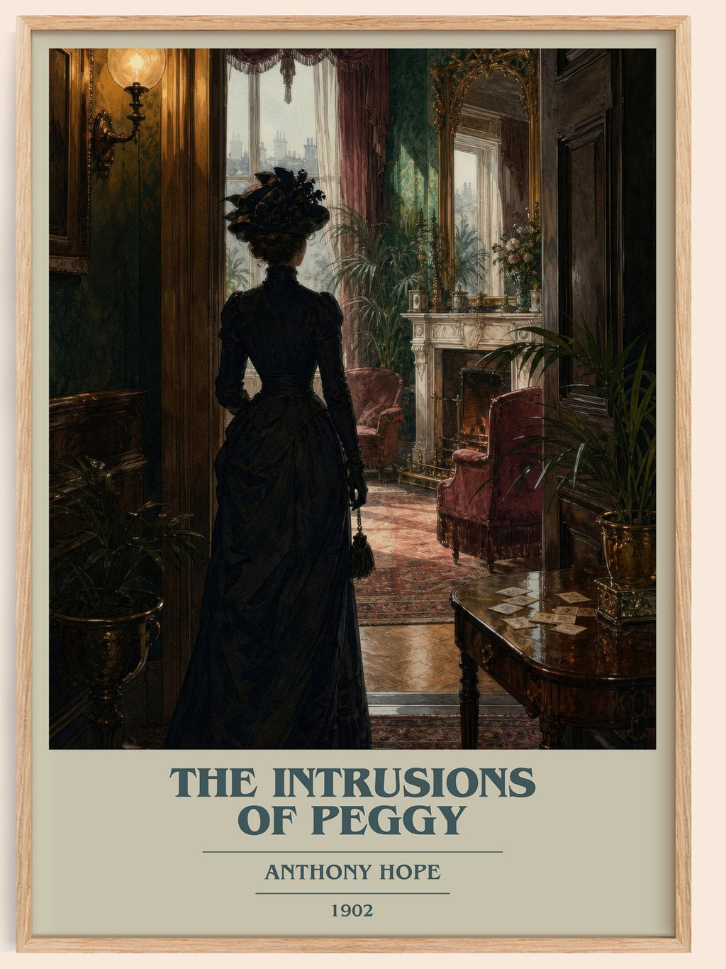 The Intrusions Of Peggy book cover book poster by Anthony Hope – framed literary art print