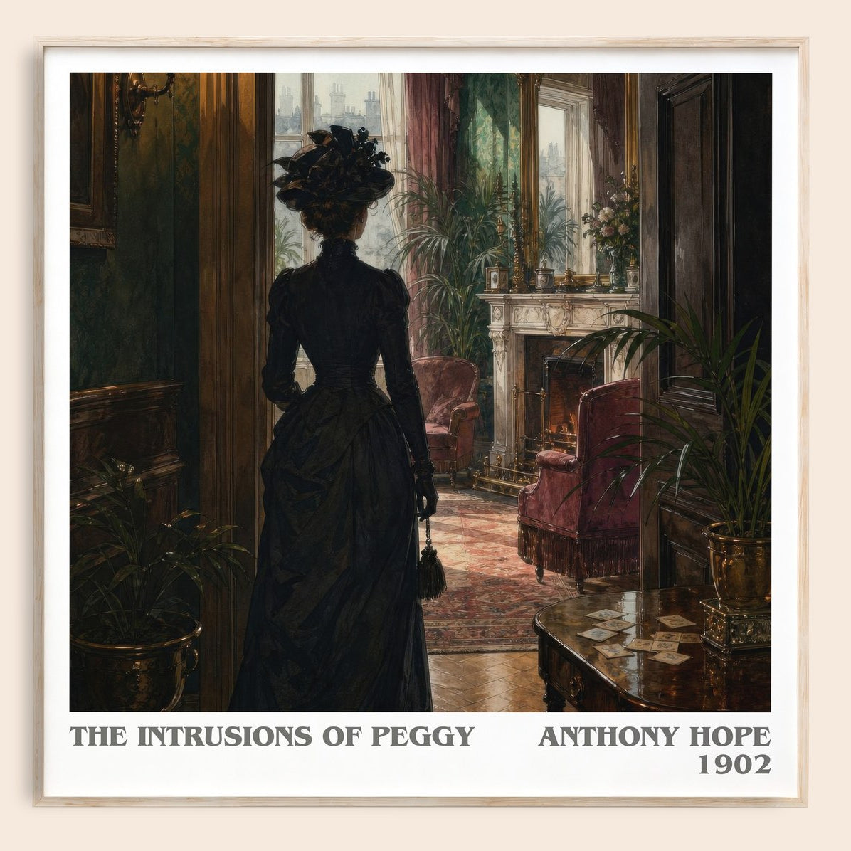 The Intrusions Of Peggy literary book poster by Anthony Hope – framed literary art print
