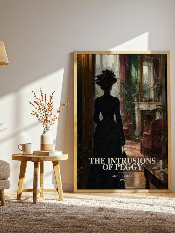 The Intrusions Of Peggy watercolour print in frame leaning in hallway – romance wall art