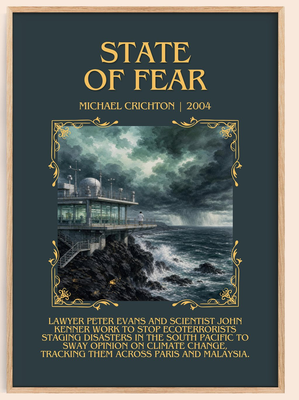 State Of Fear Minimalist Book Poster by Michael Crichton – book poster