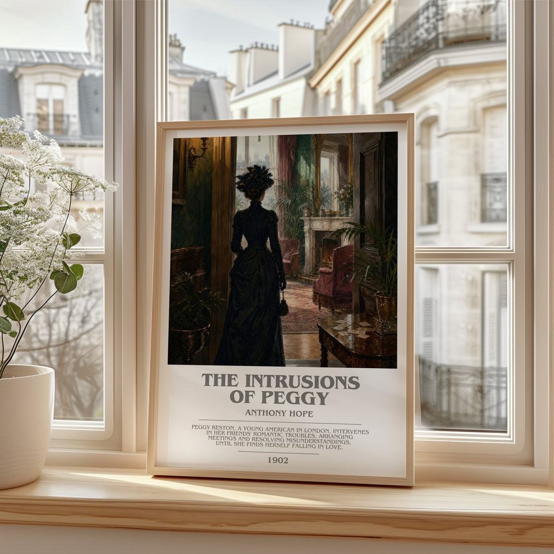The Intrusions Of Peggy bookish print in frame leaning in hallway – romance wall art