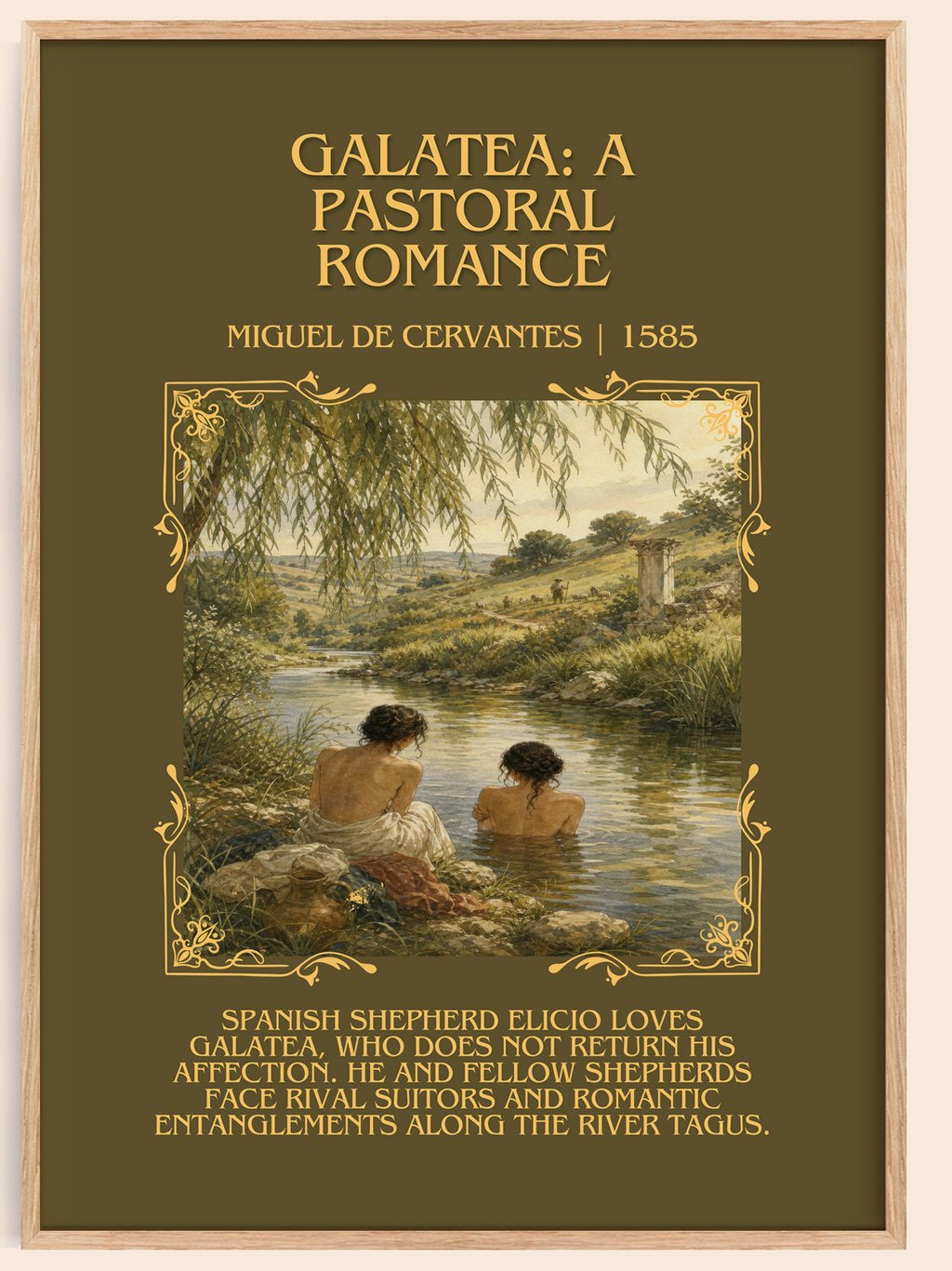 Galatea: A Pastoral Romance Minimalist Book Poster by M. Cervantes – book poster
