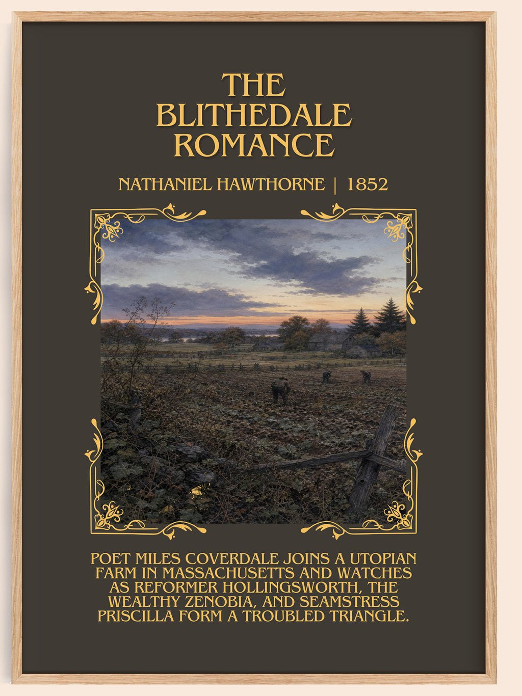 The Blithedale Romance Minimalist Book Poster by Nathaniel Hawthorne – book poster