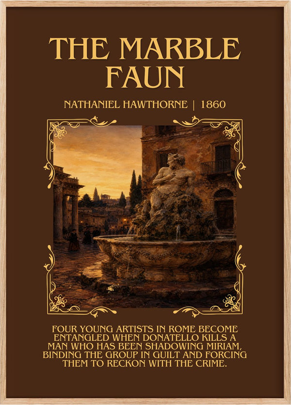 The Marble Faun Minimalist Book Poster by Nathaniel Hawthorne