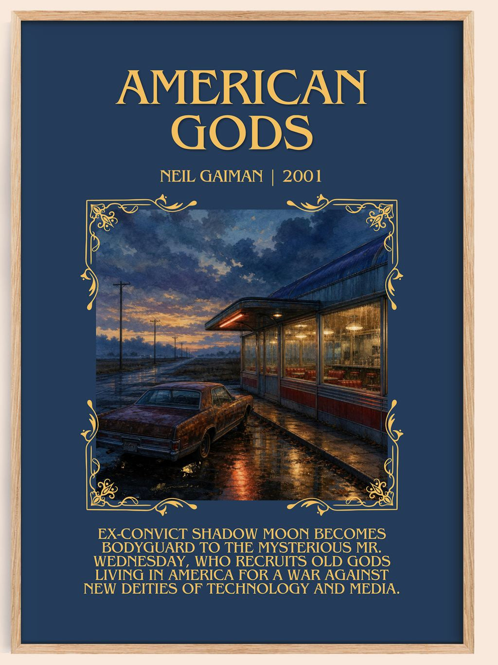 American Gods Minimalist Book Poster by Neil Gaiman – book poster