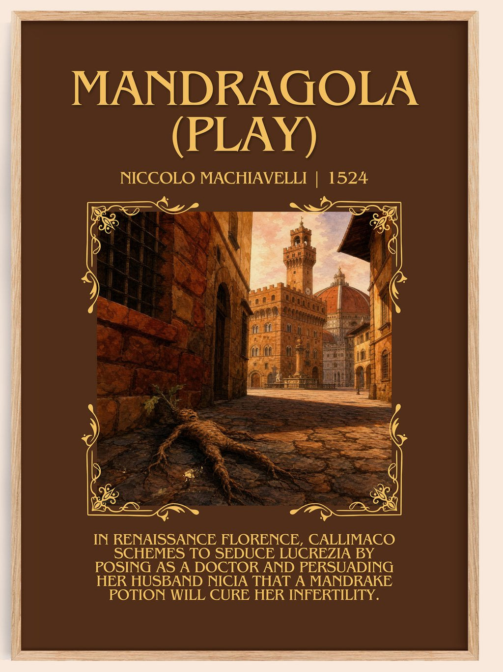 Mandragola (Play) Minimalist Book Poster by Niccolò Machiavelli – book poster