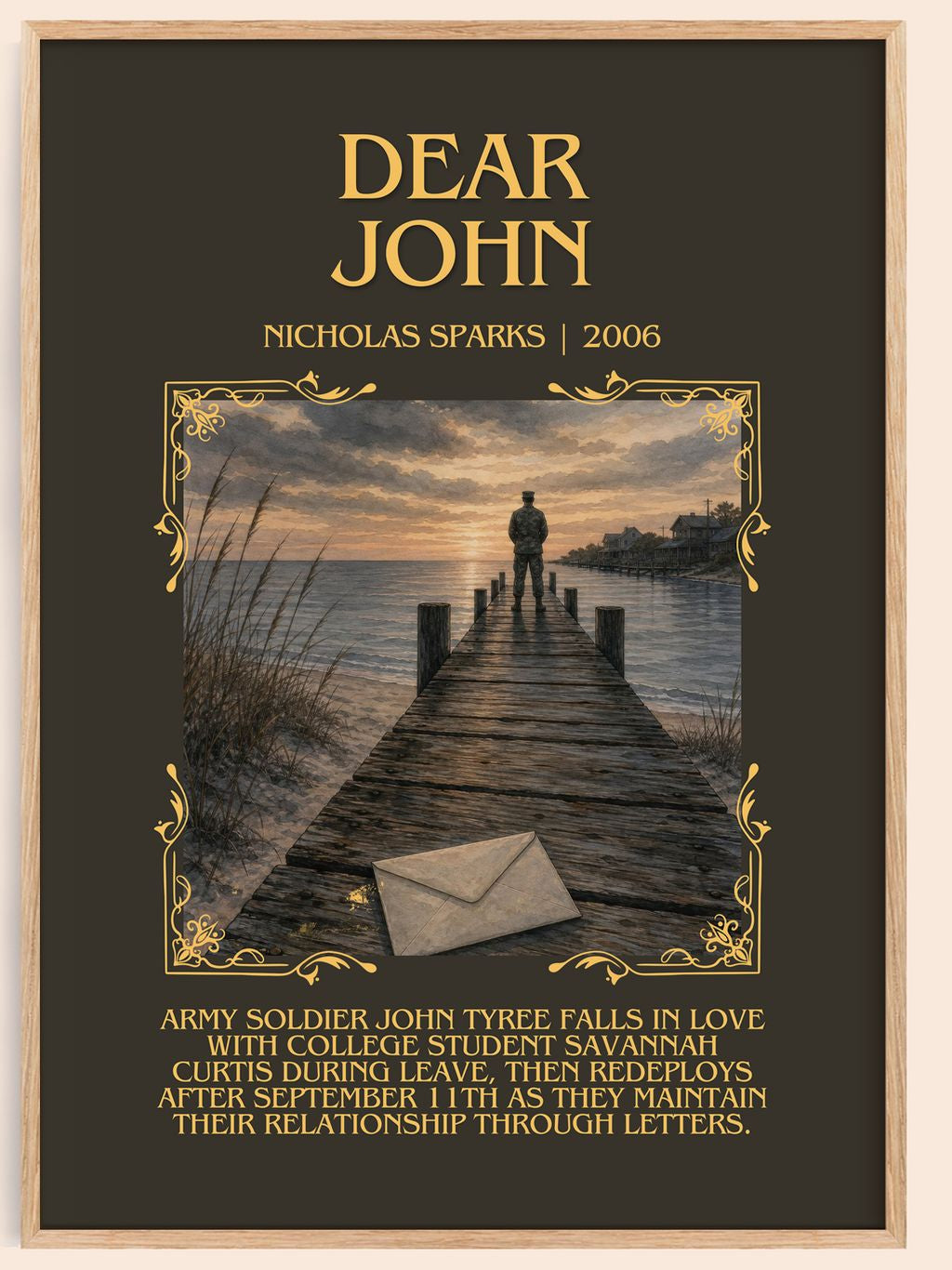 Dear John Minimalist Book Poster by Nicholas Sparks – book poster