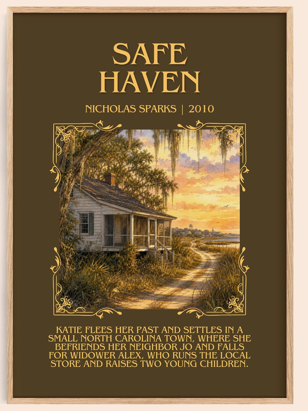 Safe Haven Minimalist Book Poster by Nicholas Sparks – book poster