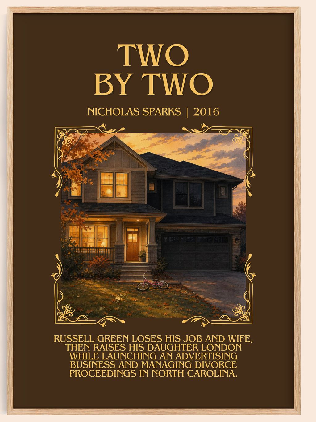 Two By Two Minimalist Book Poster by Nicholas Sparks – book poster