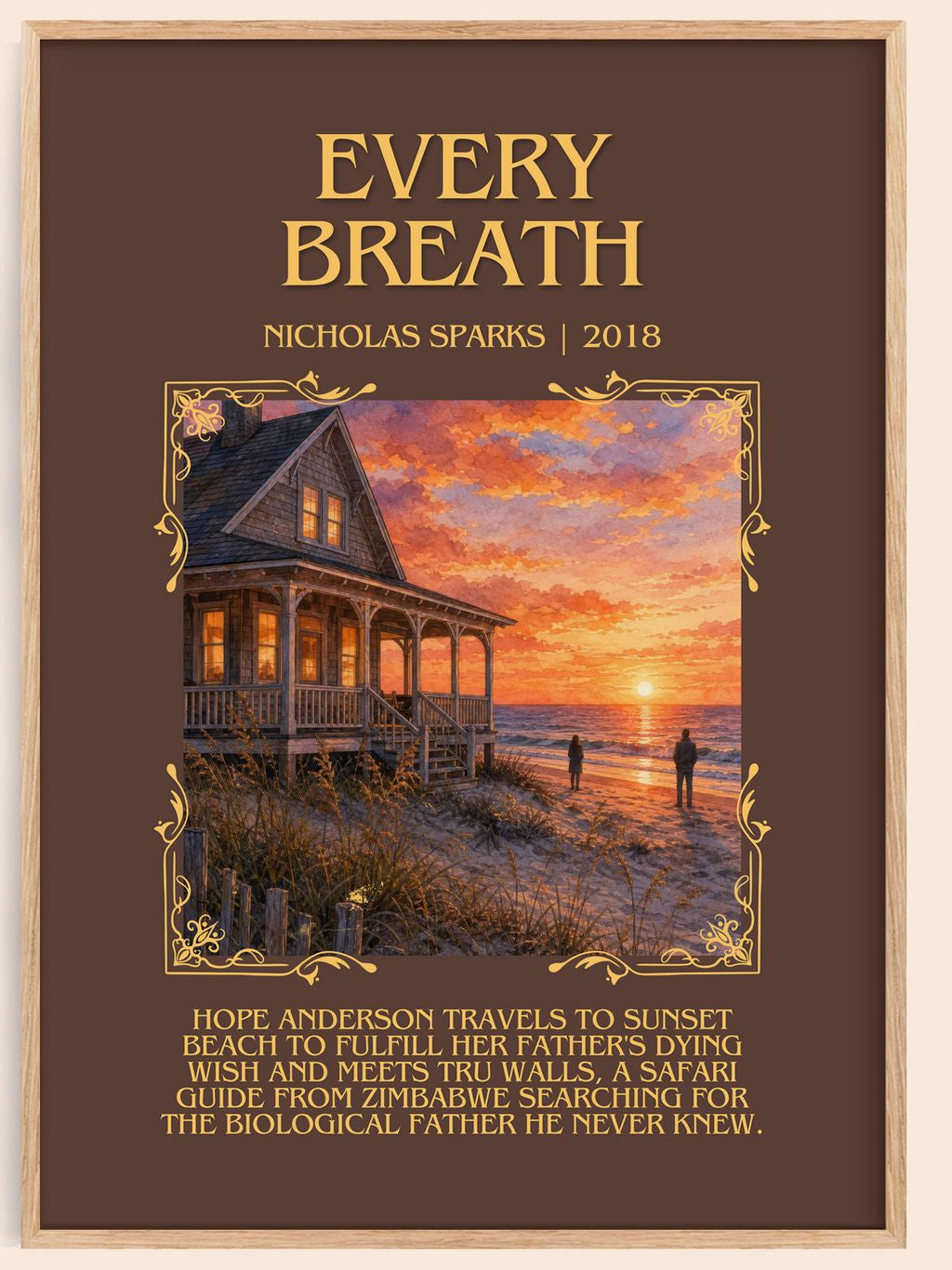 Every Breath Minimalist Book Poster by Nicholas Sparks – book poster