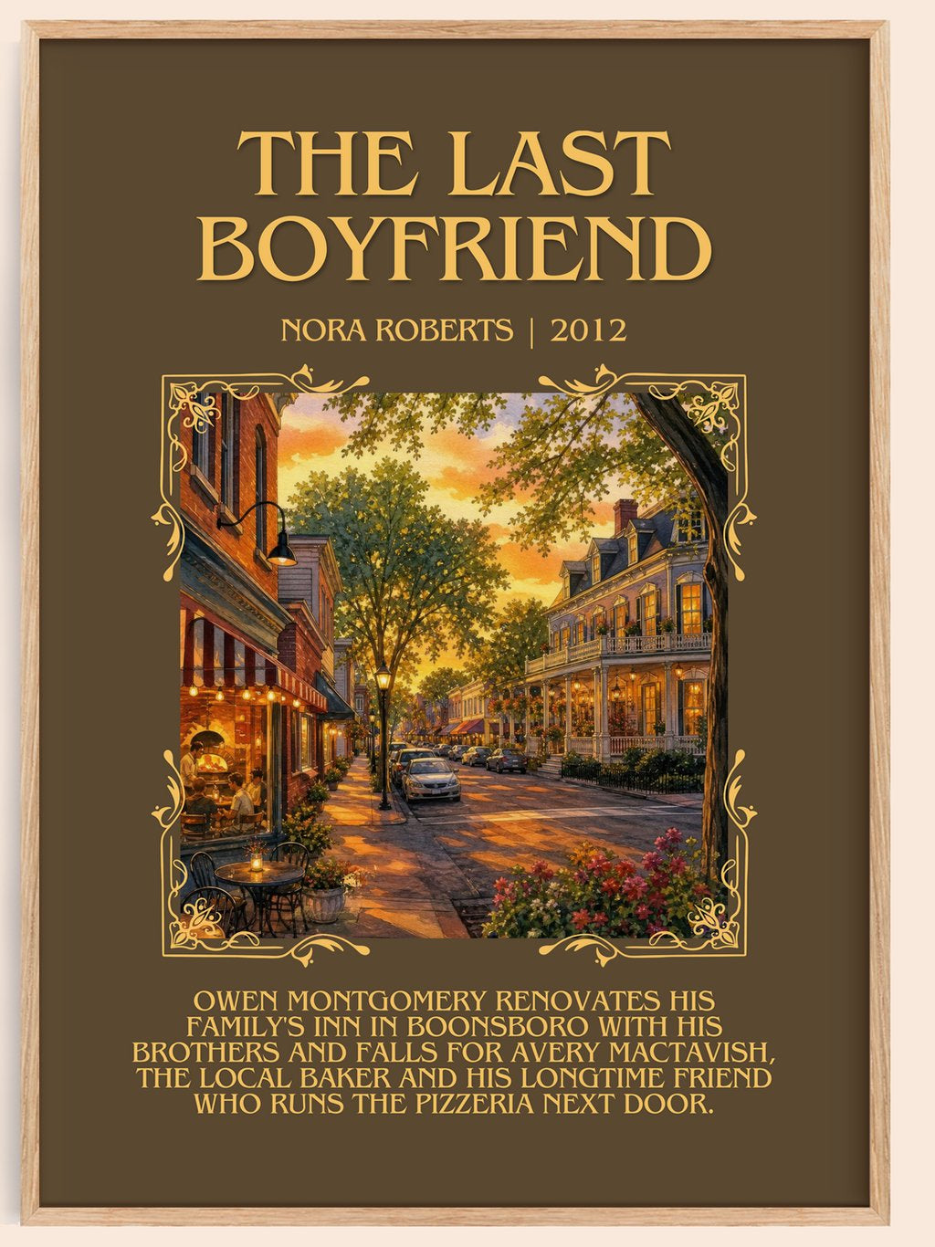 The Last Boyfriend Minimalist Book Poster by Nora Roberts – book poster