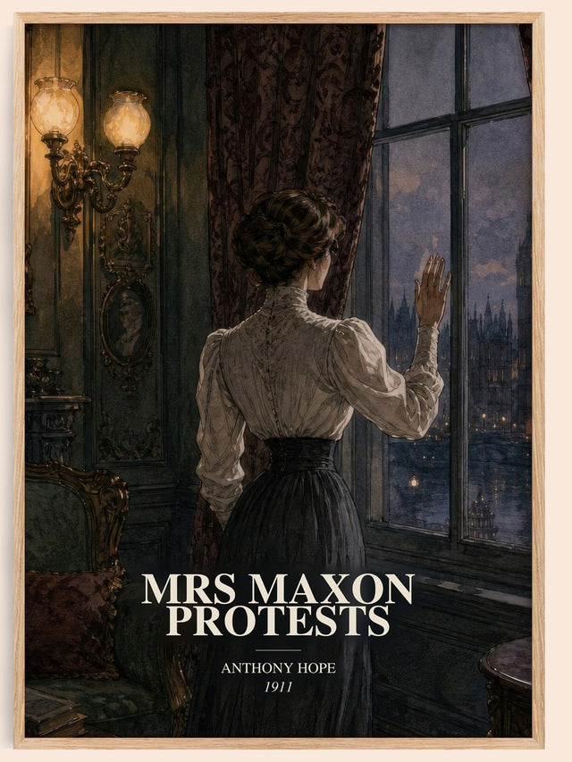 Mrs Maxon Protests Book Watercolour Illustration by Anthony Hope
