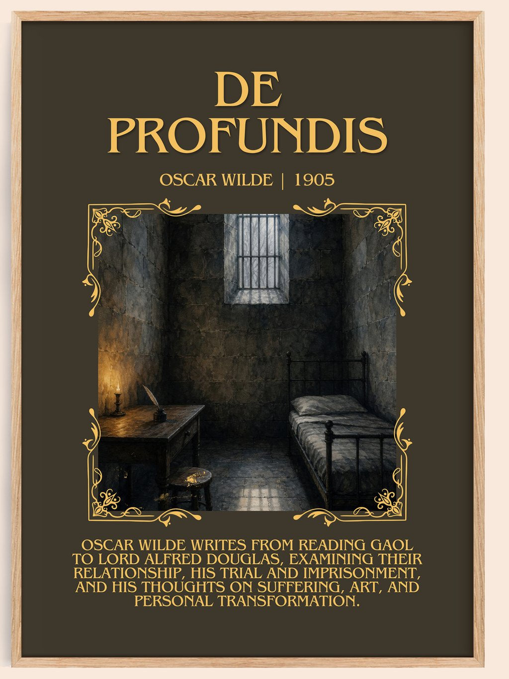 De Profundis Minimalist Book Poster by Oscar Wilde – book poster