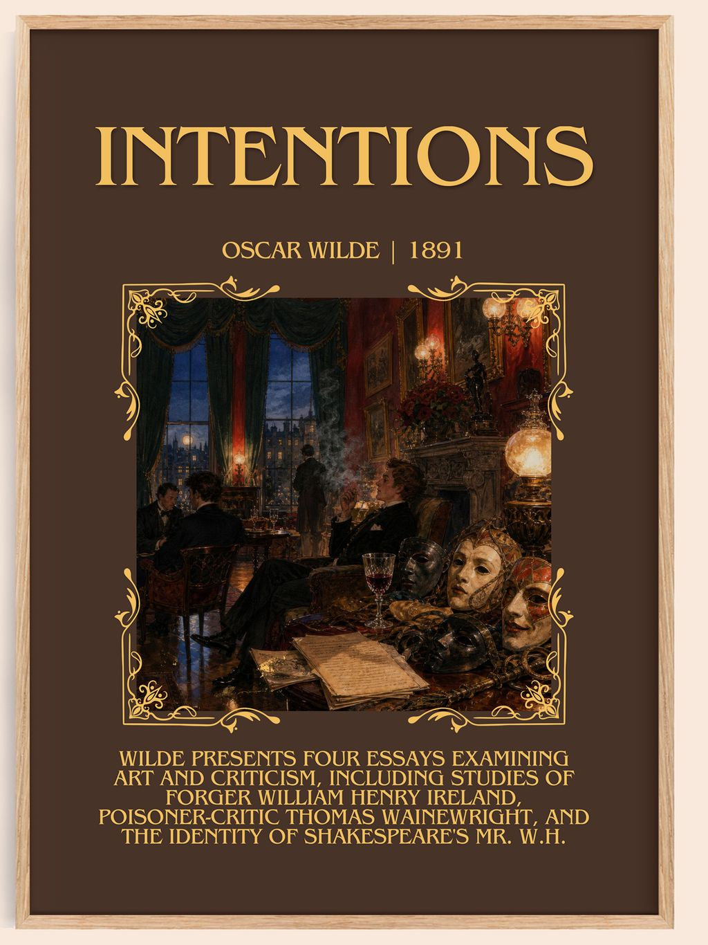 Intentions Minimalist Book Poster by Oscar Wilde – book poster