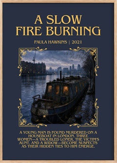 A Slow Fire Burning Minimalist Book Poster by Paula Hawkins