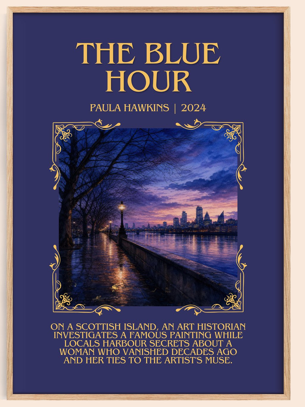 The Blue Hour Minimalist Book Poster by Paula Hawkins – book poster