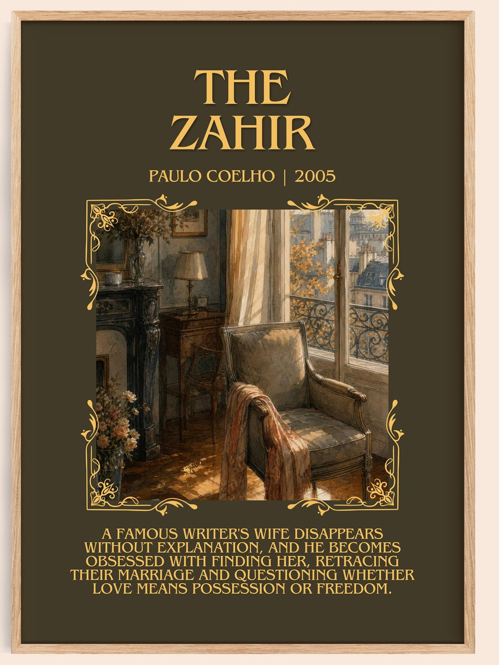 The Zahir Minimalist Book Poster by Paulo Coelho – book poster