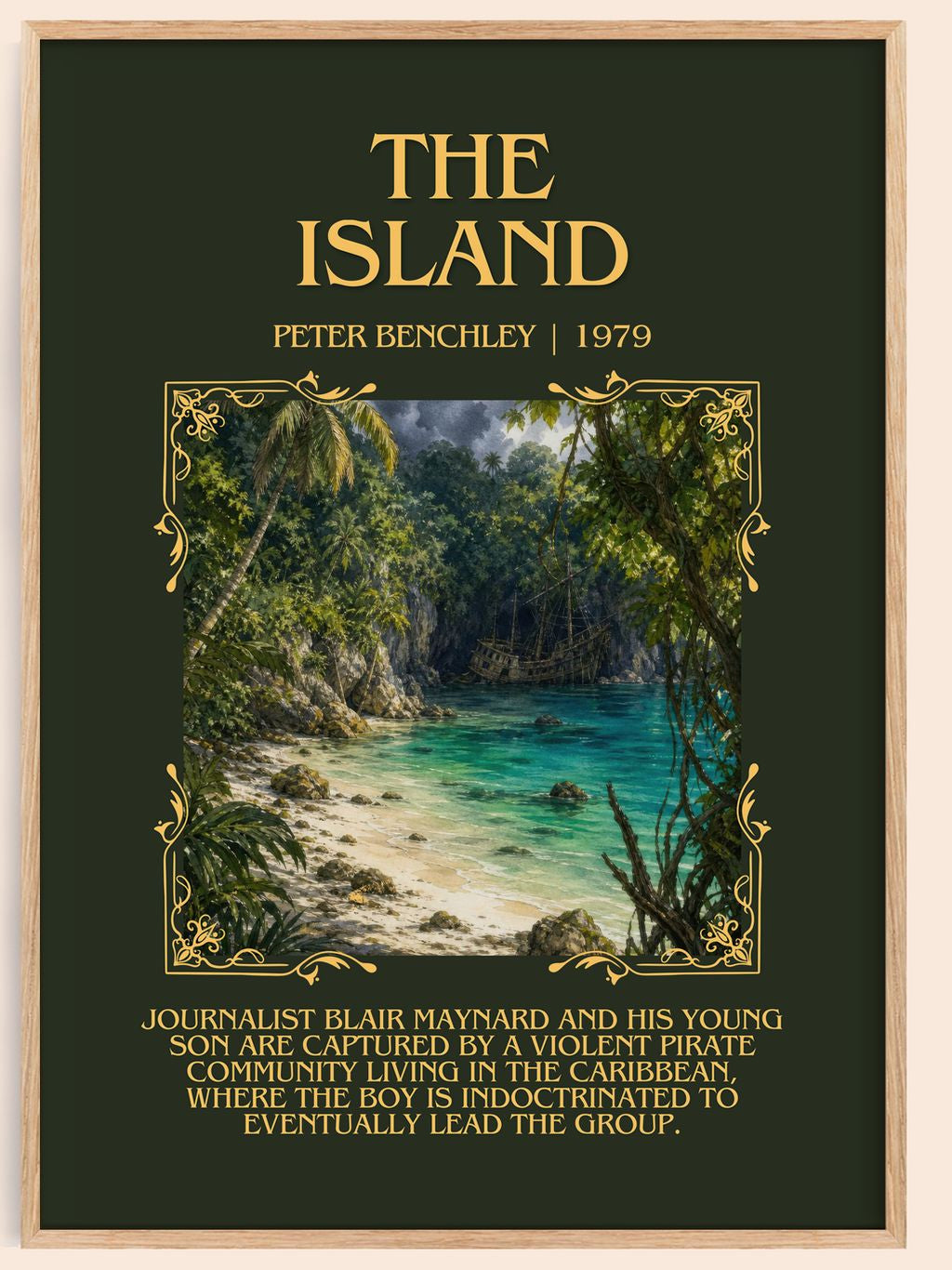 The Island Minimalist Book Poster by Peter Benchley – book poster