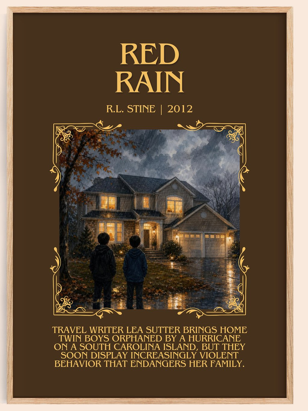 Red Rain Minimalist Book Poster by R.L. Stine – book poster