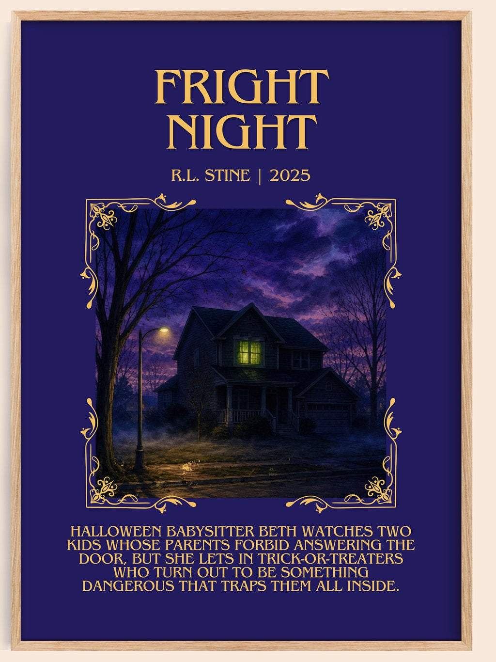 Fright Night Minimalist Book Poster by R.L. Stine – book poster