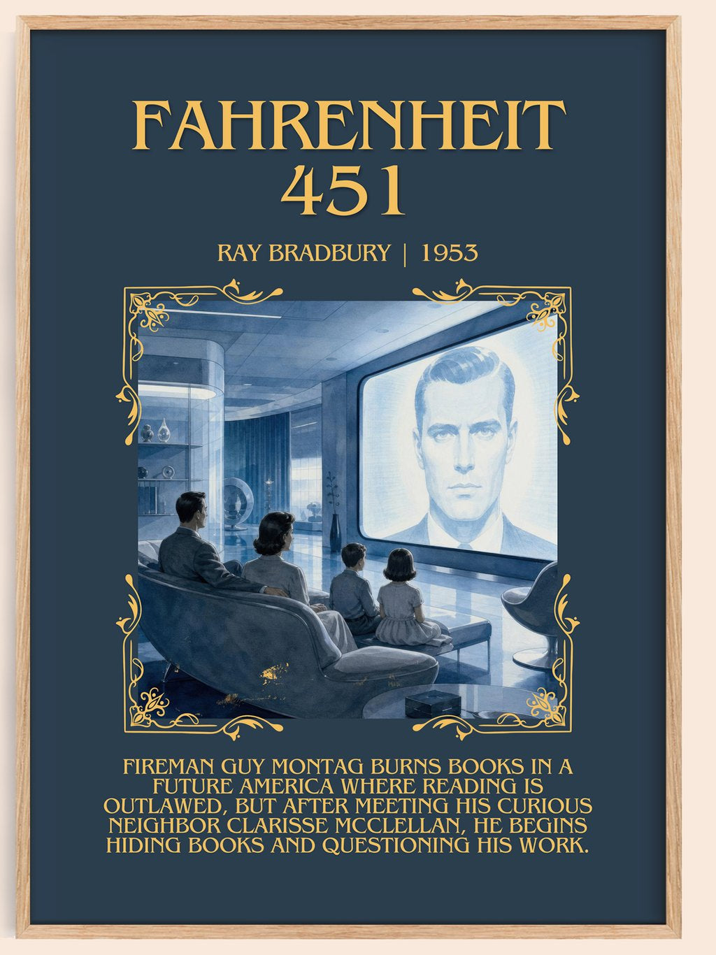 Fahrenheit 451 Minimalist Book Poster by Ray Bradbury – book poster