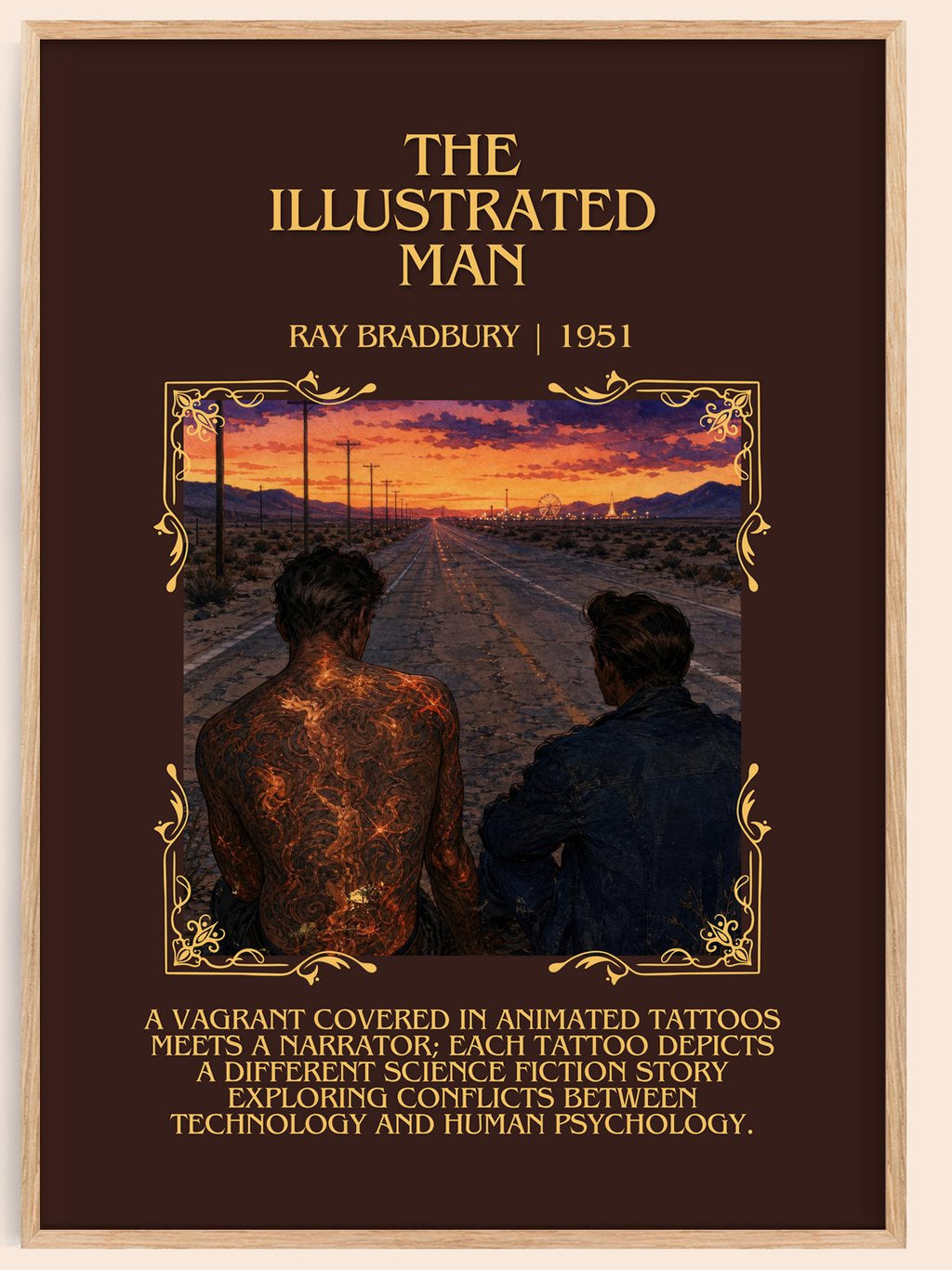 The Illustrated Man Minimalist Book Poster by Ray Bradbury – book poster