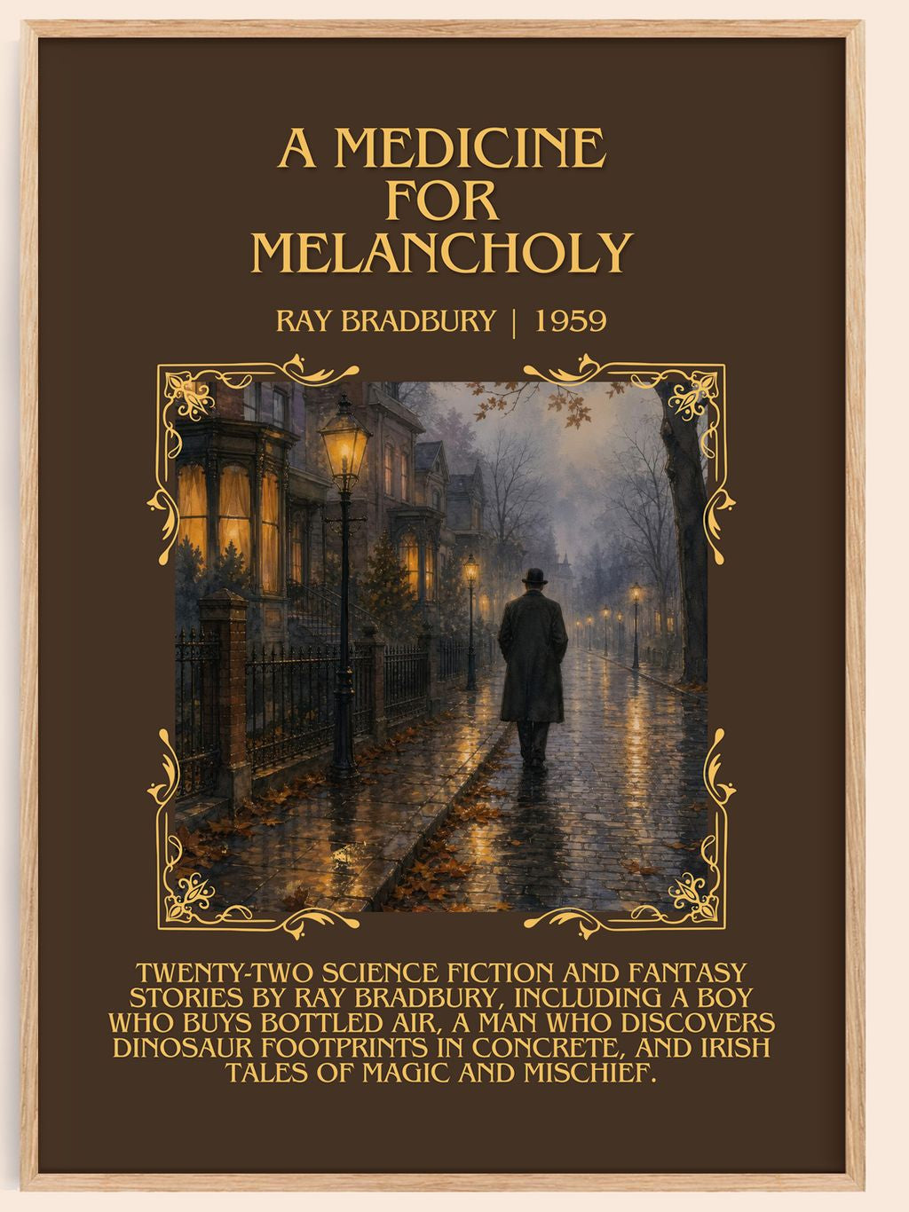 A Medicine For Melancholy Minimalist Book Poster by Ray Bradbury – book poster