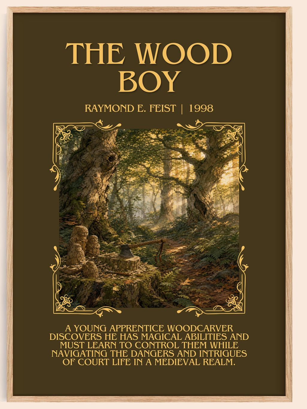 The Wood Boy Minimalist Book Poster by Raymond E. Feist – book poster