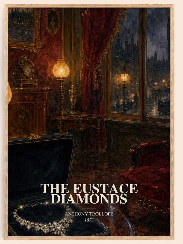 The Eustace Diamonds watercolour book poster by Anthony Trollope – framed literary art print