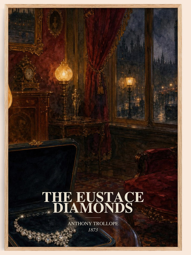 The Eustace Diamonds Book Watercolour Illustration by Anthony Trollope