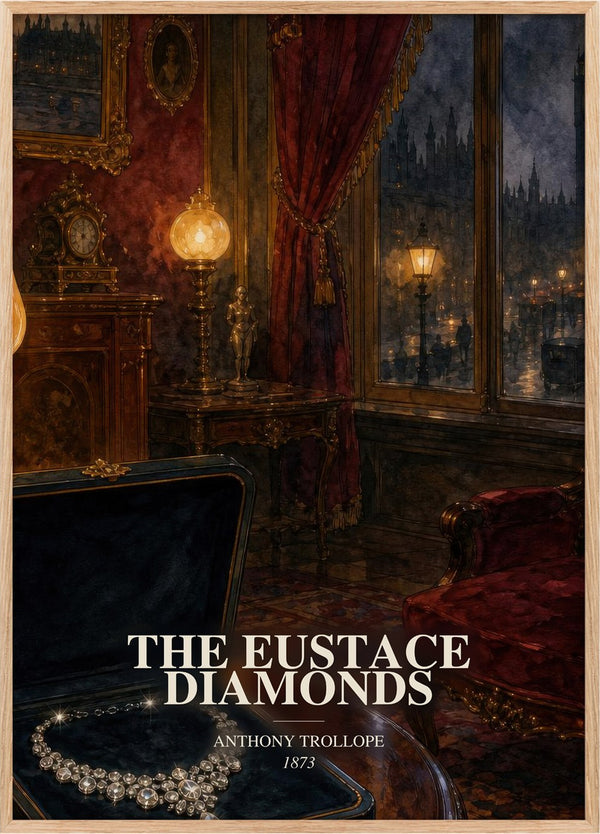 The Eustace Diamonds Book Watercolour Illustration by Anthony Trollope