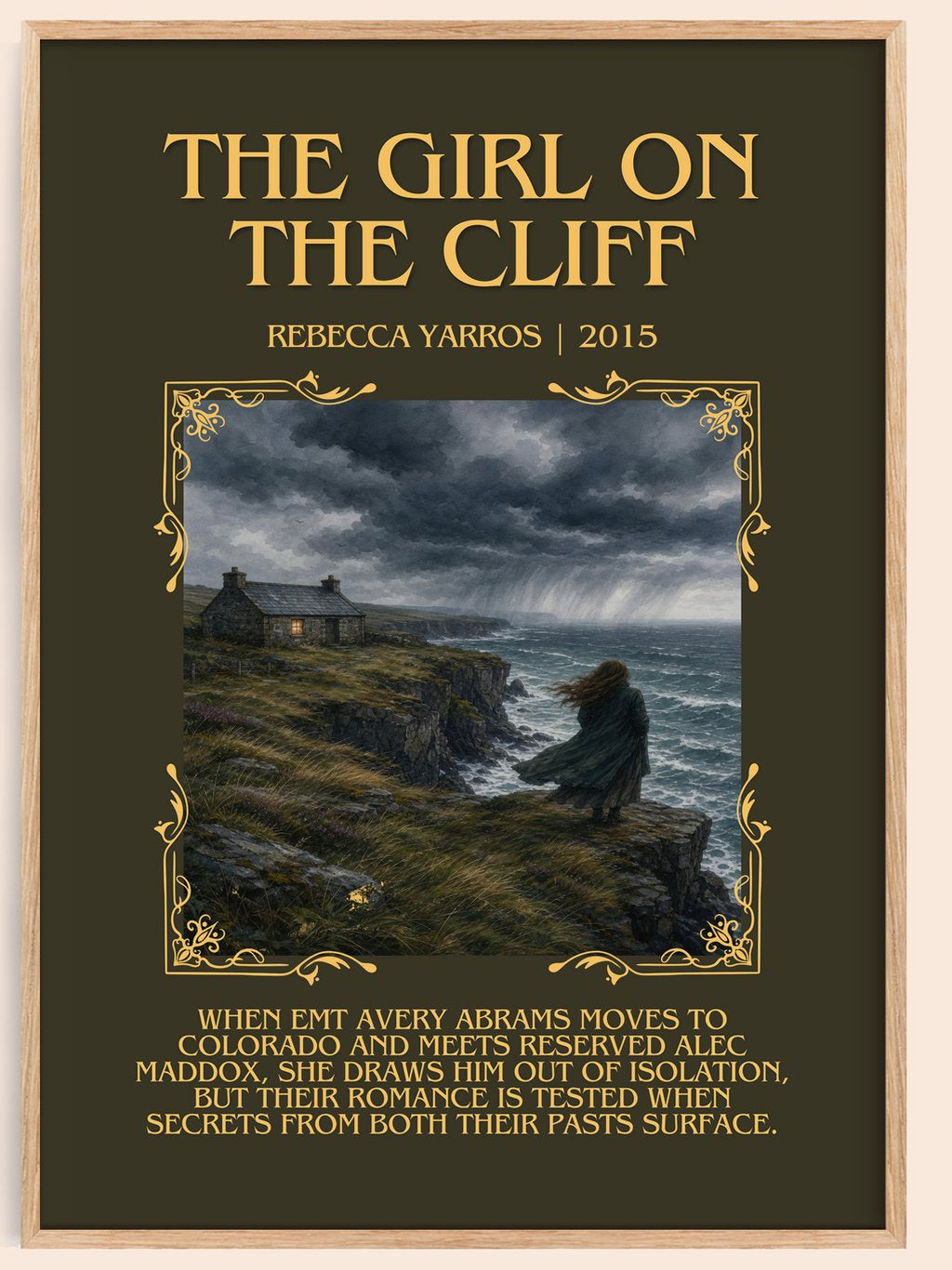 The Girl On The Cliff Minimalist Book Poster by Rebecca Yarros – book poster