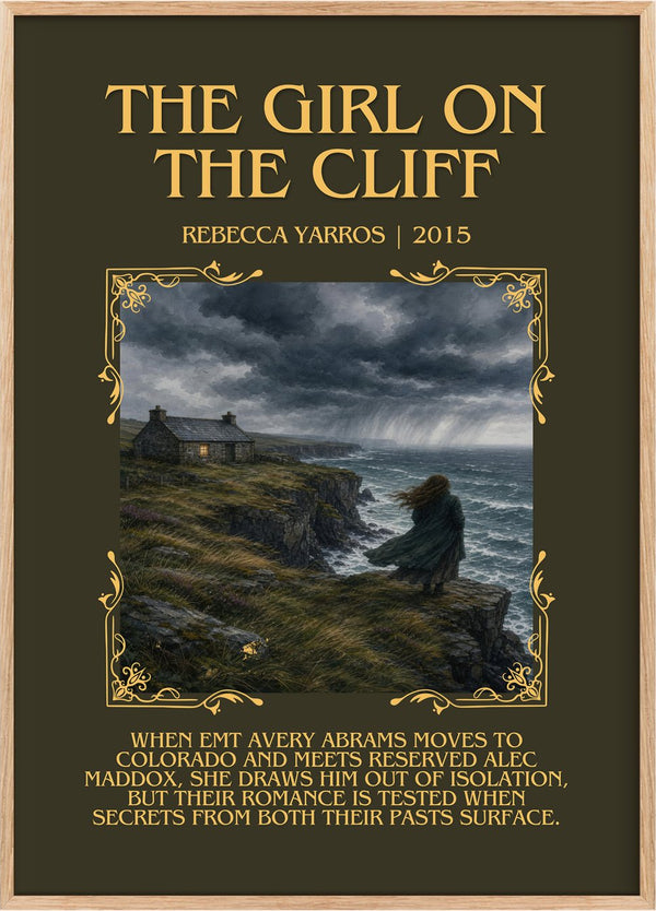 The Girl On The Cliff Minimalist Book Poster by Rebecca Yarros