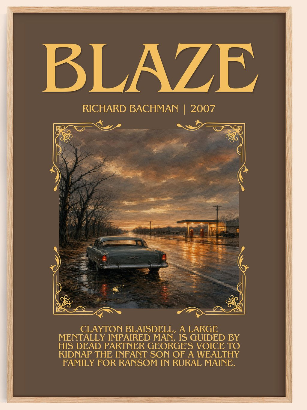 Blaze Minimalist Book Poster by Richard Bachman – book poster