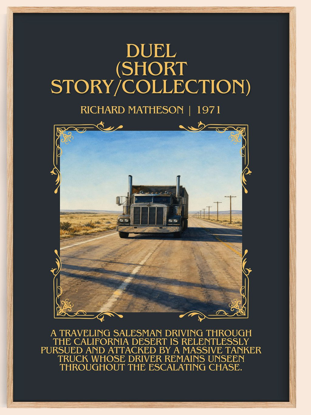 Duel (Short Story/Collection) Minimalist Book Poster by R. Matheson – book poster
