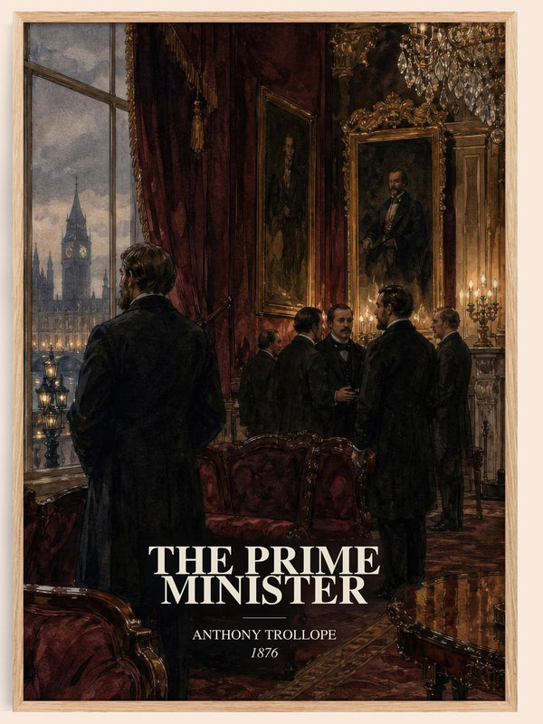 The Prime Minister watercolour book poster by Anthony Trollope – framed literary art print