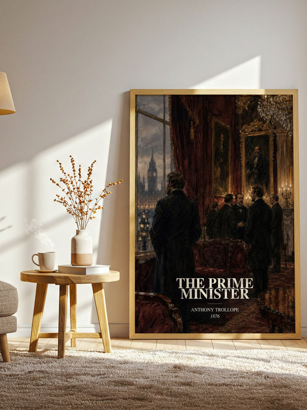 The Prime Minister watercolour print in frame leaning in hallway – classic literature wall art