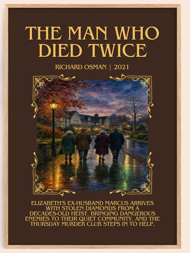 The Man Who Died Twice Minimalist Book Poster by Richard Osman