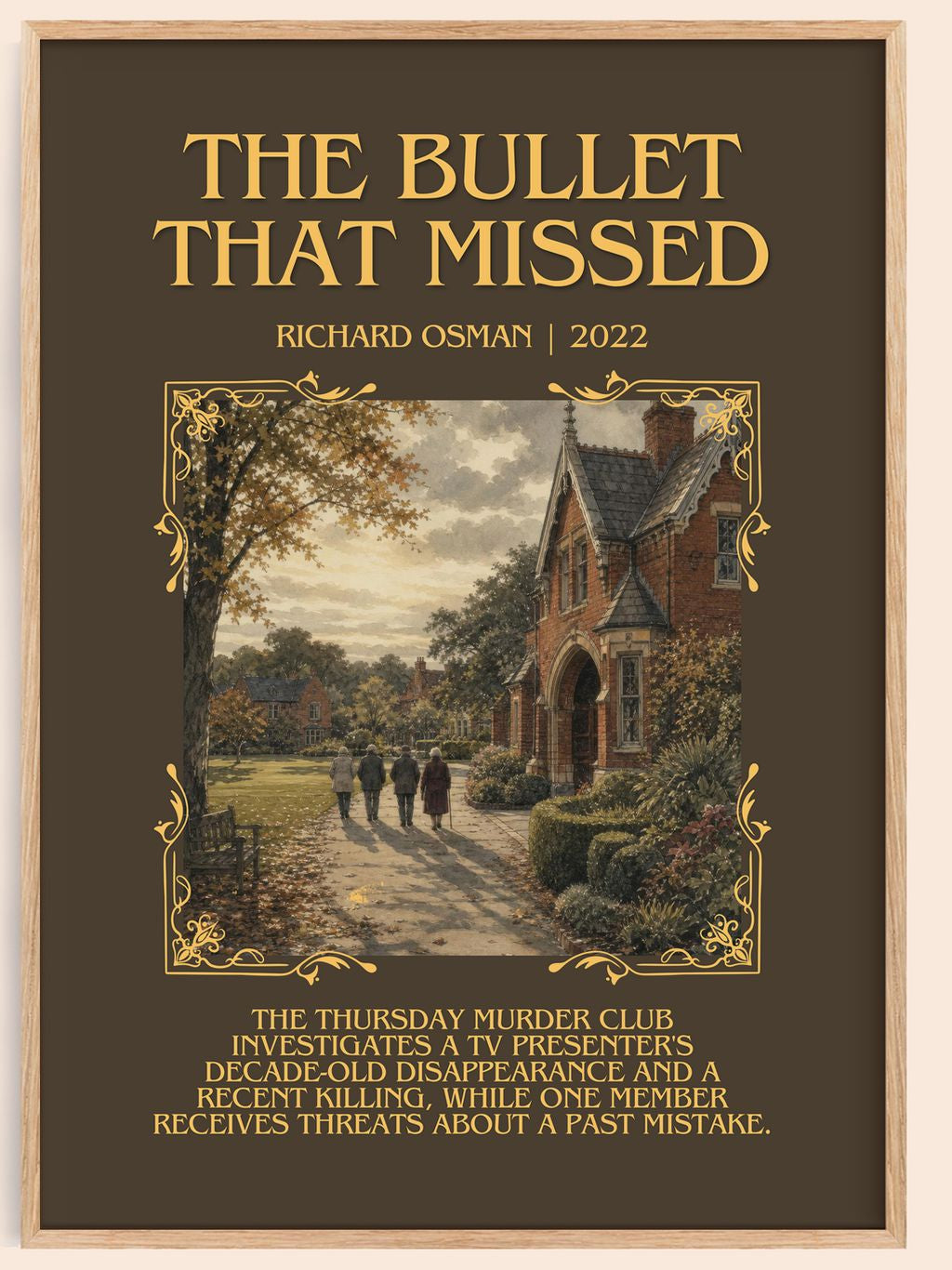 The Bullet That Missed Minimalist Book Poster by Richard Osman – book poster