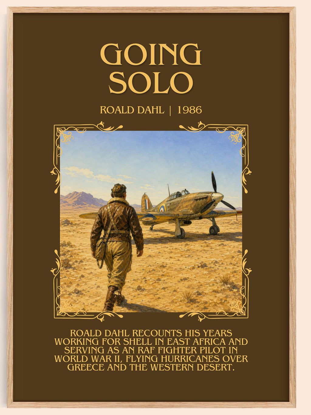 Going Solo Minimalist Book Poster by Roald Dahl – book poster