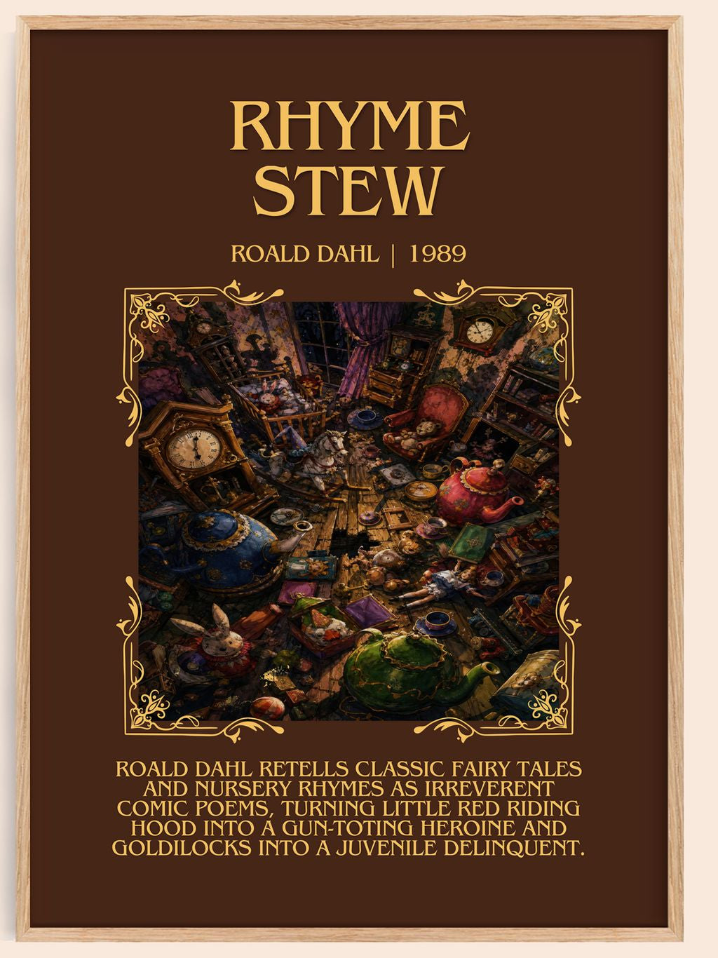Rhyme Stew Minimalist Book Poster by Roald Dahl – book poster